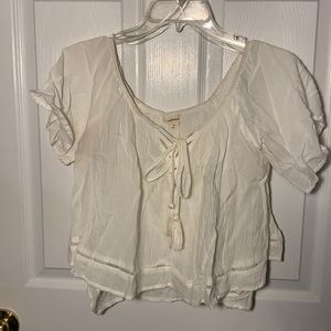 white flowy crop top